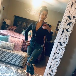 Betsy Johnson Black Blazer Silky Crop Top